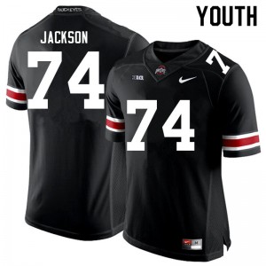 #74 Donovan Jackson Ohio State Buckeyes Black Youth Jersey Game Football 496386-367
