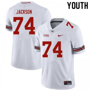 #74 Donovan Jackson OSU Buckeyes White Youth Jersey NCAA Football 676795-735