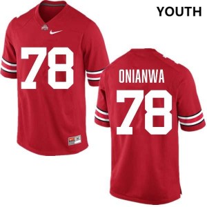 #78 Ethan Onianwa The Fighting Buckeyes Red Youth Jersey University Football 483619-494