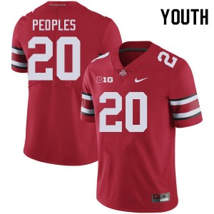 #20 James Peoples Ohio State Buckeyes Red Youth Jersey Stitched Football 496980-645