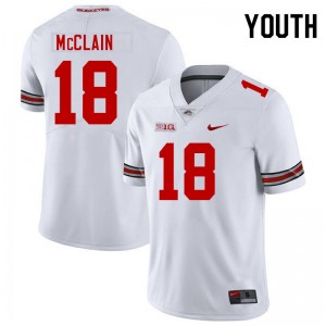 #18 Jaylen McClain Ohio State Buckeyes White Youth Jersey University Football 293199-624