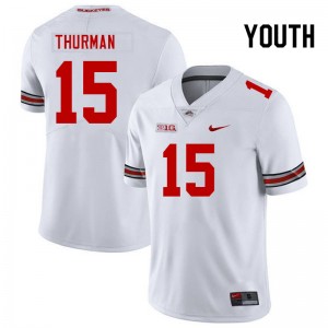 #15 Jelani Thurman The Ohio State White Youth Jersey Embroidery Football 557265-802