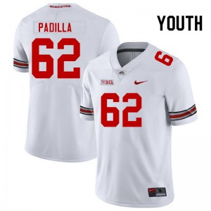 #62 Joshua Padilla The Ohio State White Youth Jersey Alumni Football 929573-290