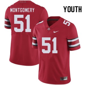#51 Luke Montgomery Ohio State Red Youth Jersey High School Football 615170-801