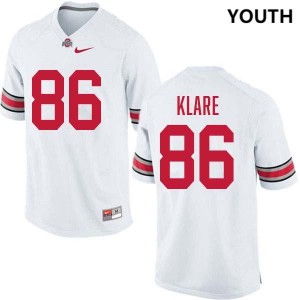 #86 Max Klare OSU Buckeyes White Youth Jersey High School Football 978877-179