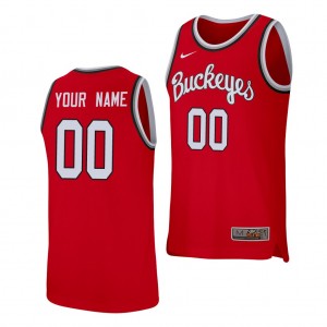 #00 Custom Go Bucks Scarlet Men's Jersey University Basketball 181334-996