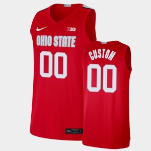 #00 Custom Ohio State Scarlet Mens Jersey NCAA Basketball 957389-695