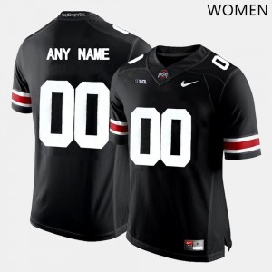 #00 Custom Ohio State Black Womens Jersey Limited Football 866927-304