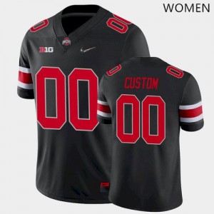 #00 Custom Buckeye Nation Blackout Womens Jersey Alumni Football 620588-186