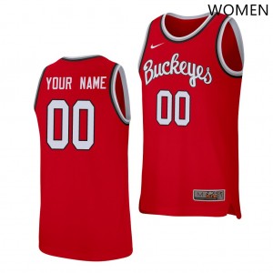#00 Custom Buckeye Nation Scarlet Women Jersey Limited Basketball 939646-669