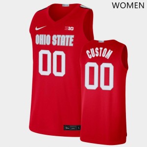 #00 Custom Ohio State Buckeyes Scarlet Womens Jersey Player Basketball 594756-862