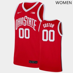 #00 Custom OSU Scarlet Womens Jersey Stitched Basketball 772489-951