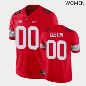 #00 Custom Ohio State Scarlet Womens Jersey 2025 Football 749665-620