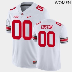 #00 Custom Buckeye Nation White Women's Jersey 2025 Football 195945-470